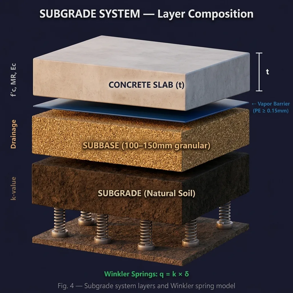 Figure 4. The layer system beneath a concrete slab on grade.